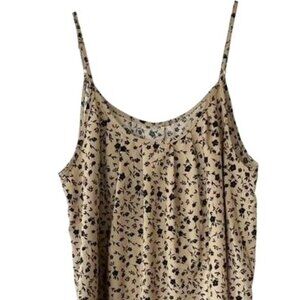 Tan and Black Floral Tank Top